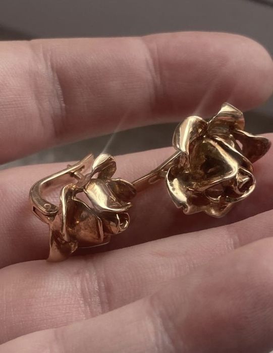 Серьги серебро и золото