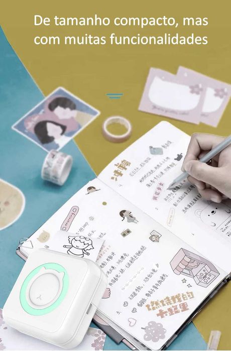 Mini impressora»Portátil»USB»Rolo de papel próprio»Casa/escritório