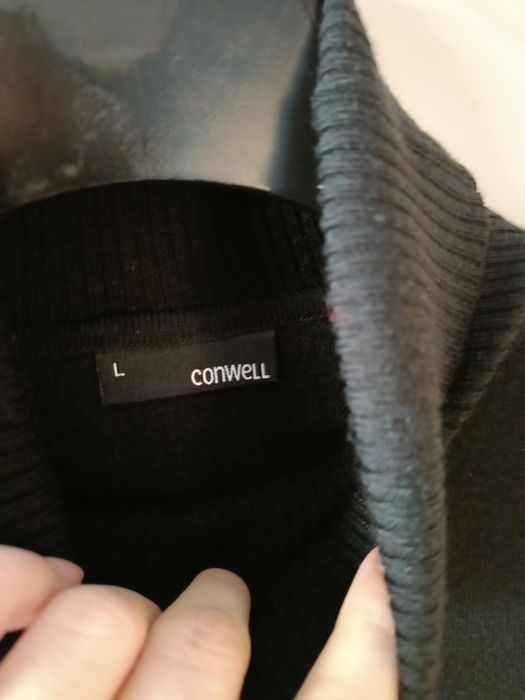 Wełniany czarny golf damski rozmiar L