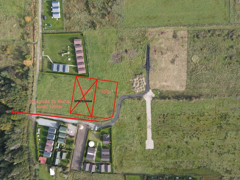 Działki budowlane 1200m2 blisko morza - Rusinowo na sprzedaż