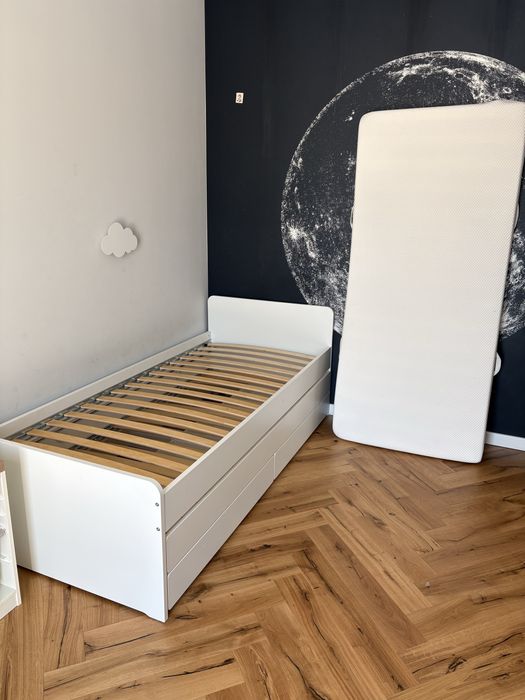 Łóżko IKEA 200x90 SLÄKT + Materac ÅBYGDA