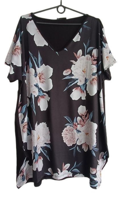 Bluzka plus size tunika kwiaty 50/52/54/56
