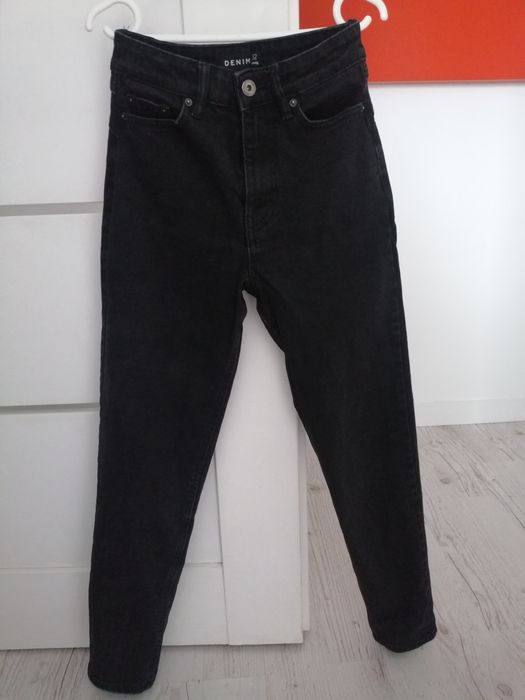Spodnie jeansowe czarne sinsey 32 xxs