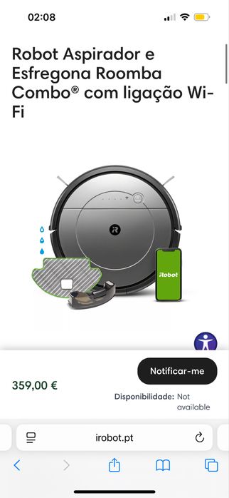 IRobot robot aspirador e esfregona roomba comboo