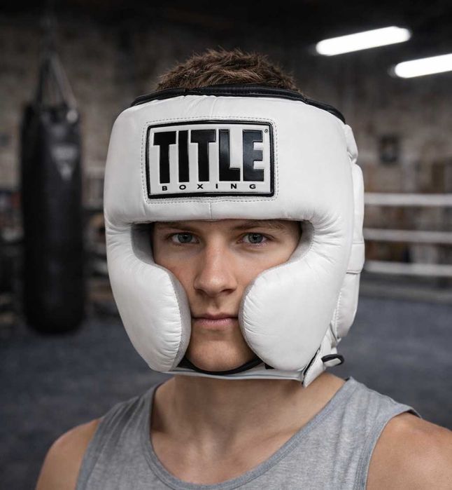 Боксерский шлем TITLE Boxing Leather Sparring Headgear