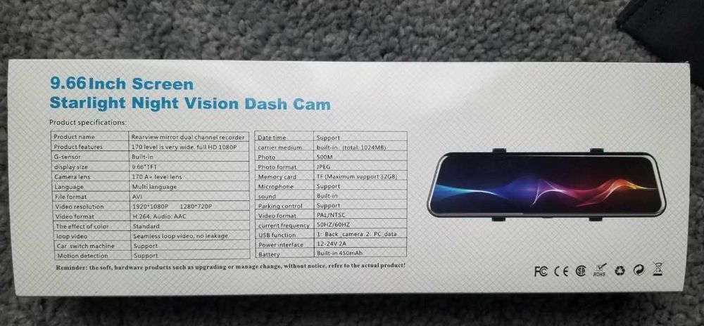 ТОП 25! авто ДЗЕРКАЛО відеореєстратор 2кам"10" 1920+карта32гб ОРИГІНАЛ