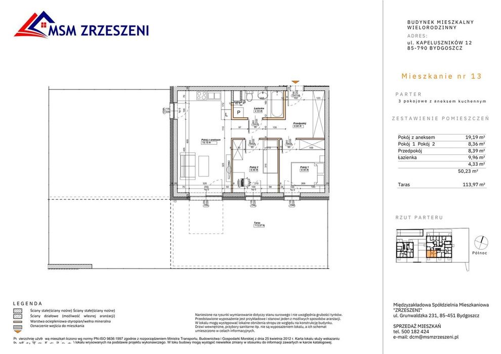 3-pokojowe mieszkanie 50 m² + taras Bezpośrednio - Widok 2