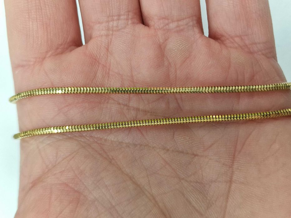 Srebrny łańcuszek damski/ 925/ Srebro złocone/ 7.38 gram/ 60cm/ Żmijka