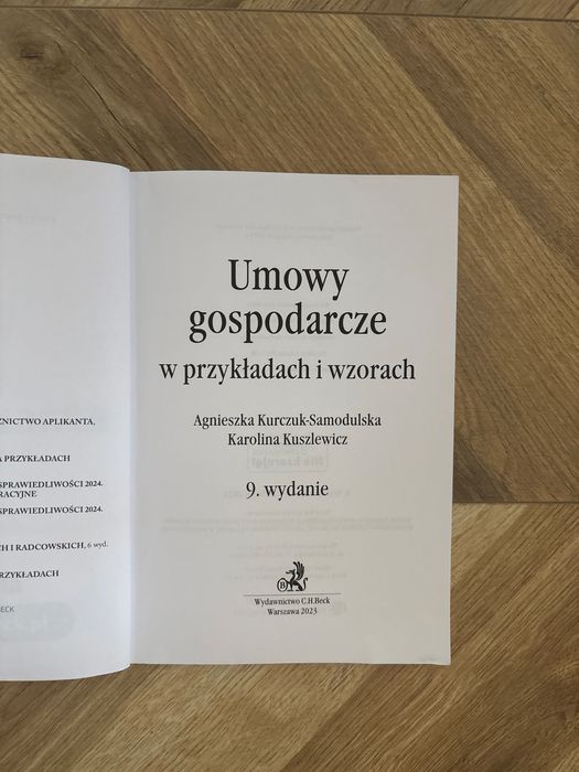 Umowy gospodarcze w przykładach i wzorach 9 wyd. C.H.Beck