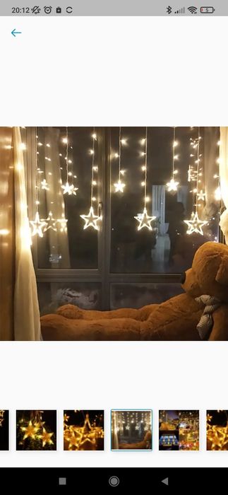 Kurtyna Led gwiazdki ciepłe