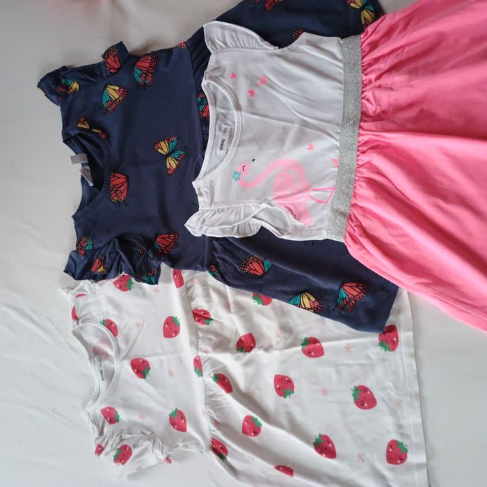 Zestaw sukienek z krótkim rękawem dla dziewczynki r104