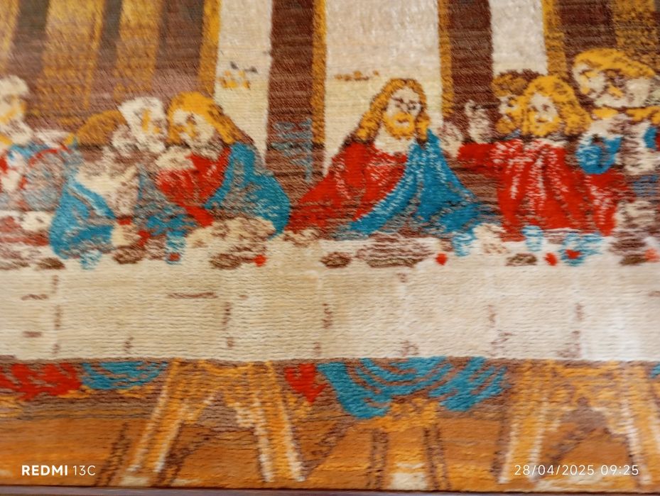 Imagem da Sagrada família em tecido