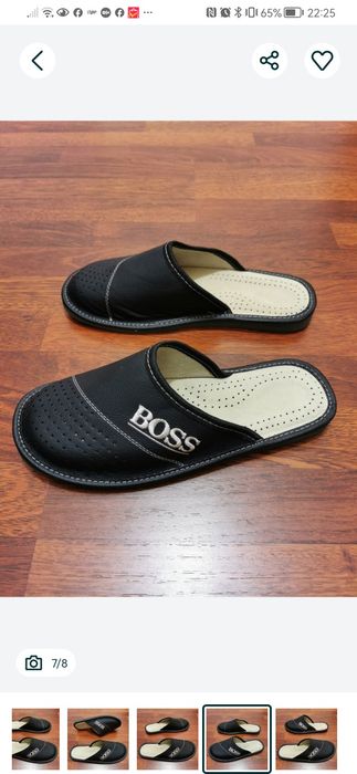 Pantofle Męskie Skórzane Boss