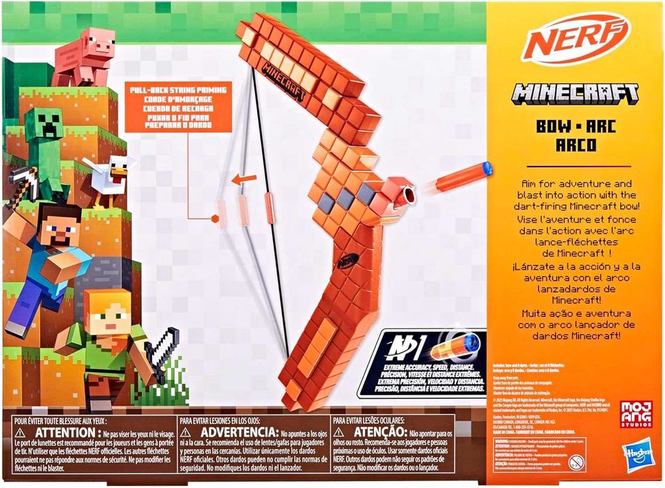 Лук Майнкрафт Hasbro Nerf Minecraft Bow Dart Blaster