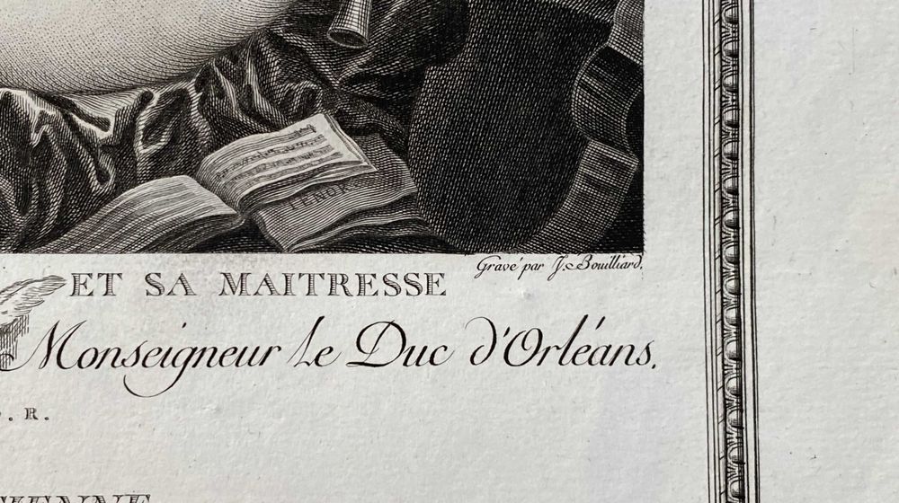 Antyczna grafika, miedzioryt, XVIII wiek, wg Tycjana