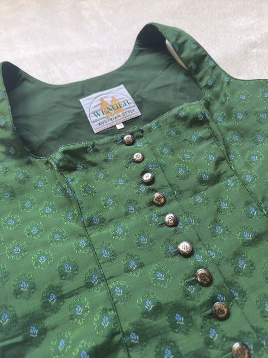 Gorset dirndl Wenger Austrian Style rozm. 42 zielony folk Oktoberfest
