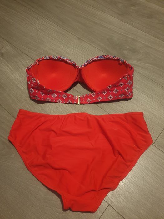 Strój kąpielowy damski 42 75B bikini czerwony dwuczęściowy