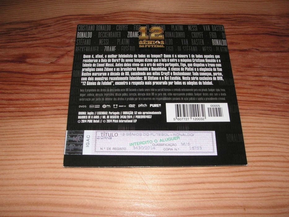 DVD ´S 12 Génios do Futebol  - Colecção Completa (Selados)