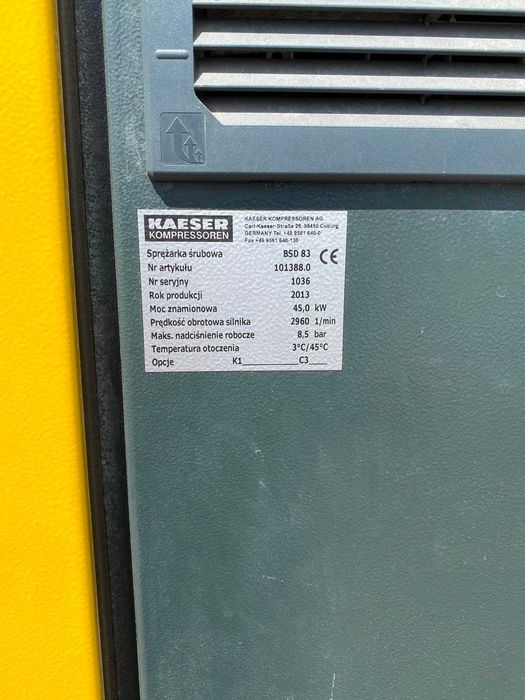 Sprężarka śrubowa Kaeser BSD83,45W,S016918