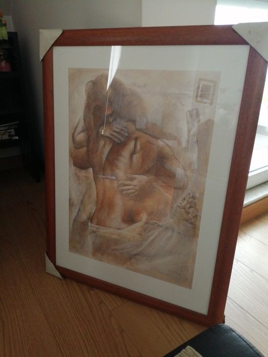 Quadro emoldurado com protecção - em óptimo estado