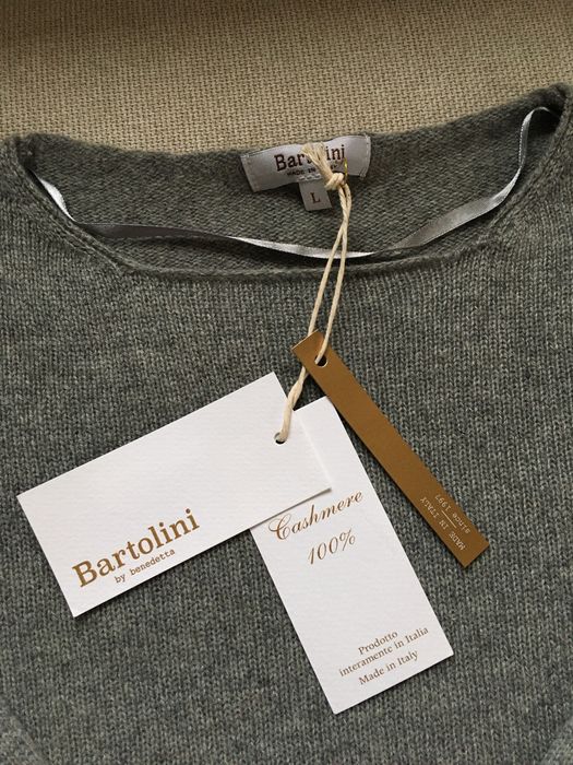 Kaszmirowy 100% sweter kaszmir szary L bartolini nowy prezent
