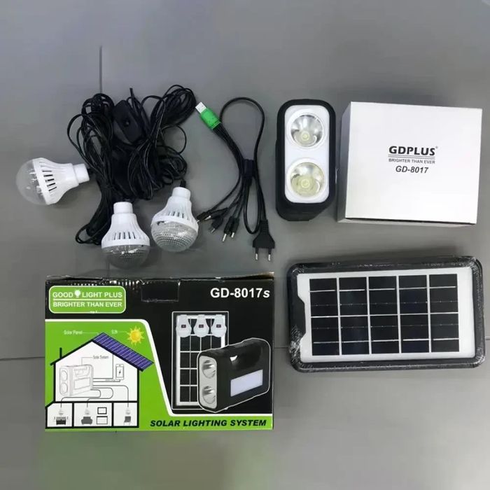 Сонячна станція 4000 mAh + сонячна панель + 3 LED лампи