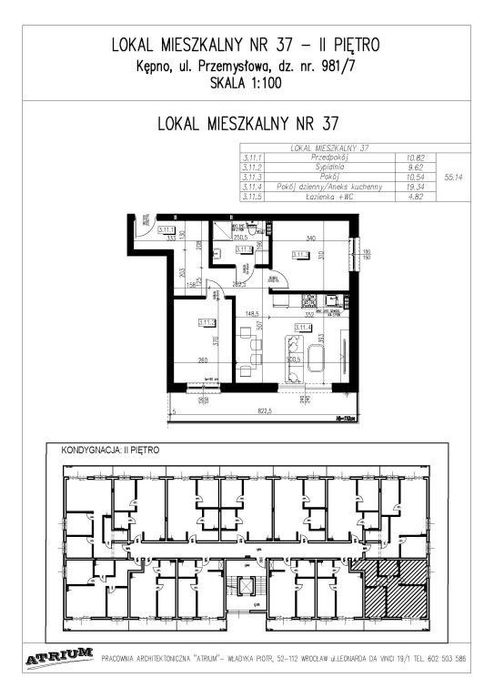 Osiedle Lawendowe 3 pokoje pow. 55,14 m2