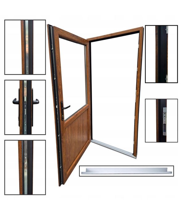 Drzwi sklepowe PCV zewnętrzne wewnętrzne garaż dom