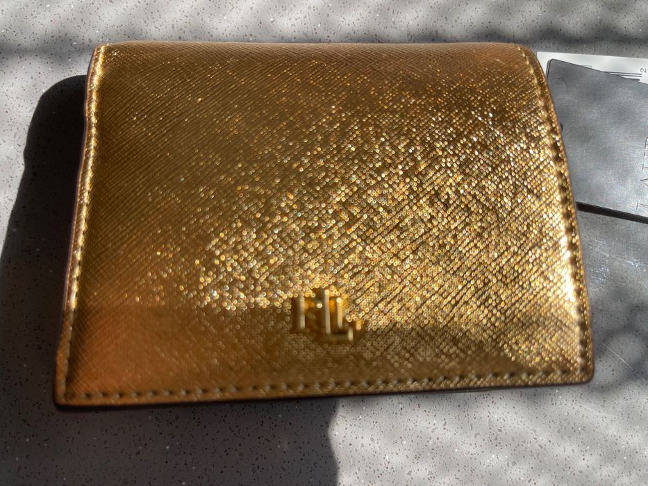 Ralph lauren original. кошелек натуральная кожа золотой