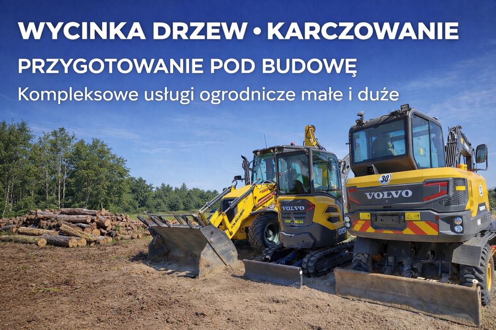 Wycnika drzew, czyszczenie działek, uslugi rebakiem, kopanie pinków