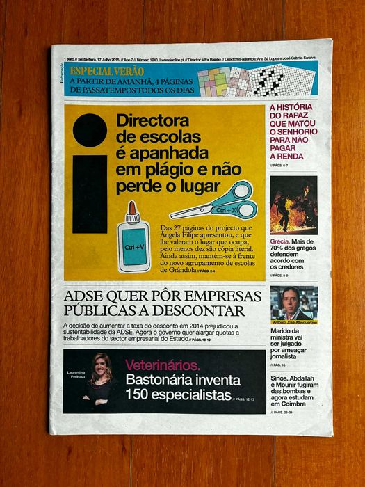 Jornal i: Edição de 17 de Julho de 2016