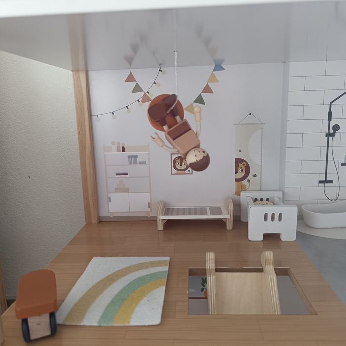 Casa de Bonecas XL em Madeira Aldi – Completa com Móveis e Figuras