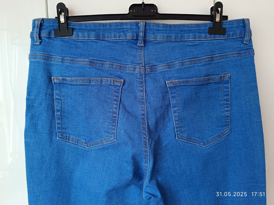 Spodnie jeansowe damskie Denim Co r 46 wysoki stan niebieskie