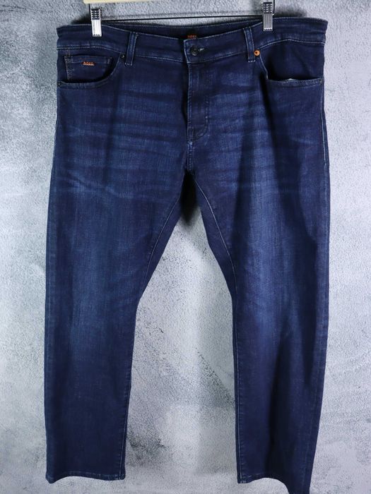 Hugo Boss maine regular fit orange męskie jeansy spodnie stretch W38