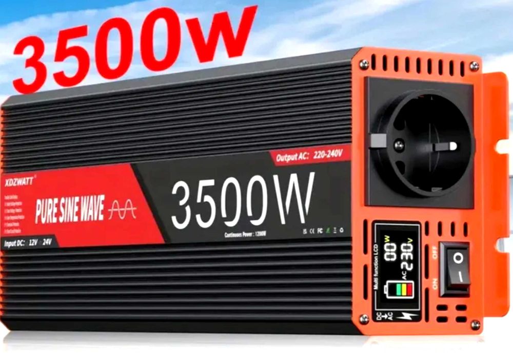 Інвертор (перетворювач напруги) 12V → 220V  Чистй синус XDZWatt 3500W
