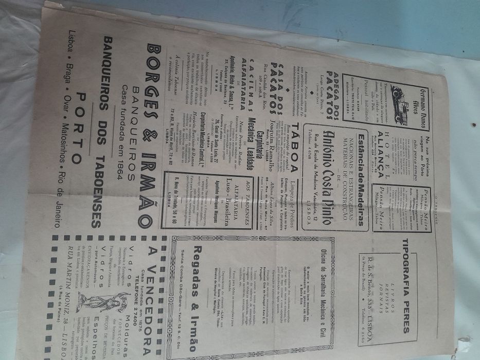 Jornal  O Taboense  dia 1 de Novembro de 1940