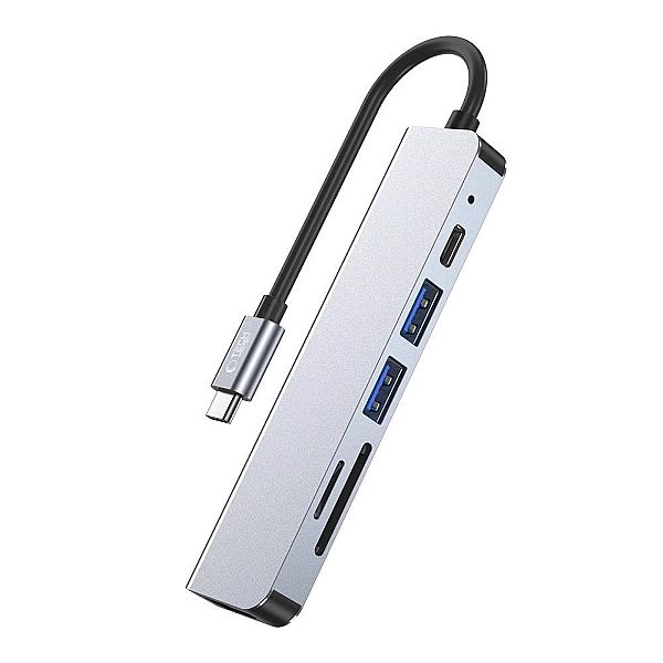 HUB Tech-Protect V4/6w1 USB-C - USB-A 3.0 / USB-A 2.0 / USB-C / HDMI /