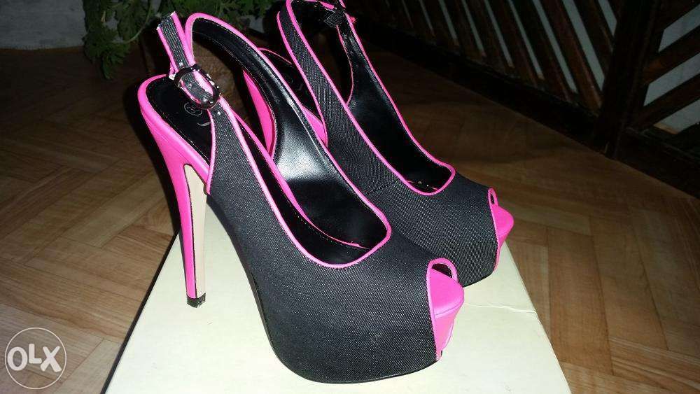 Szpilki pole dance neonowy róż