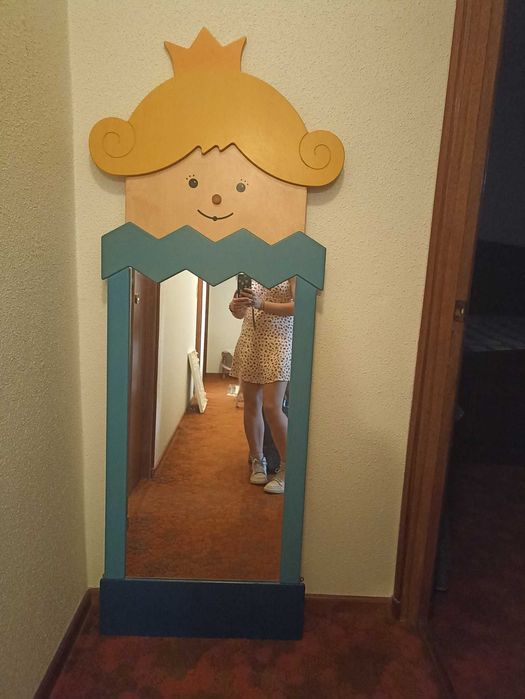 Espelho madeira maciça quarto criança