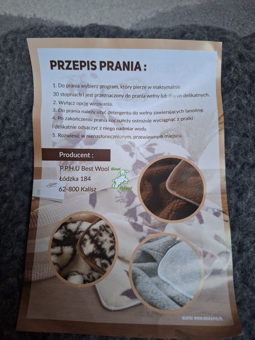 Nowy koc z prawdziwej welny