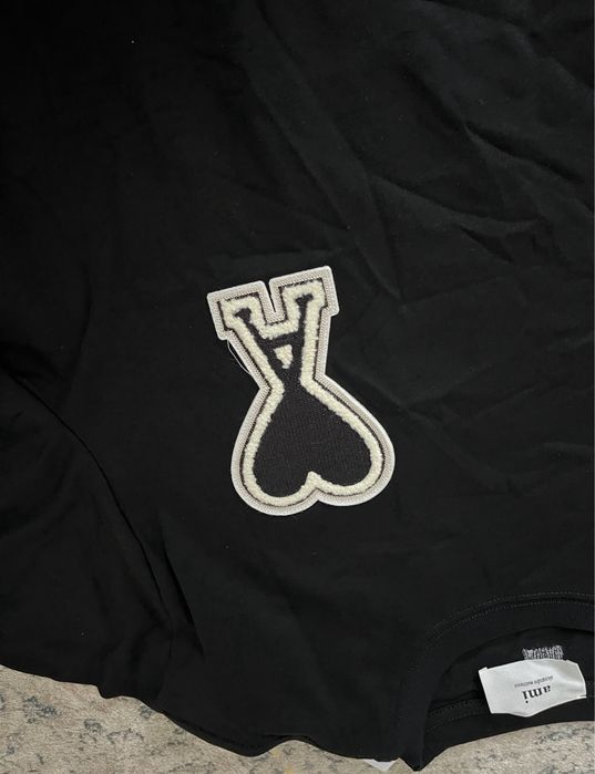 koszulka czarna AMI basic serce A t shirt