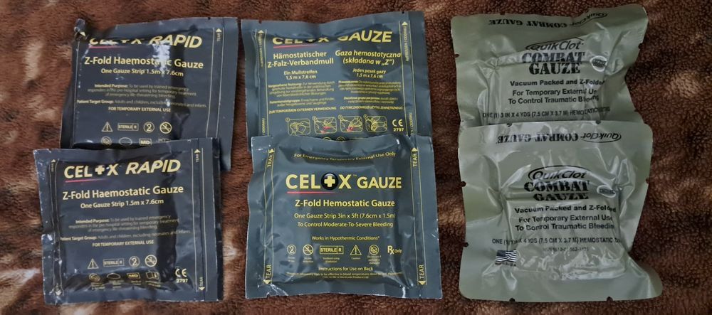 Гемостатик  Celox rapid, Celox Gause, Combat Gause