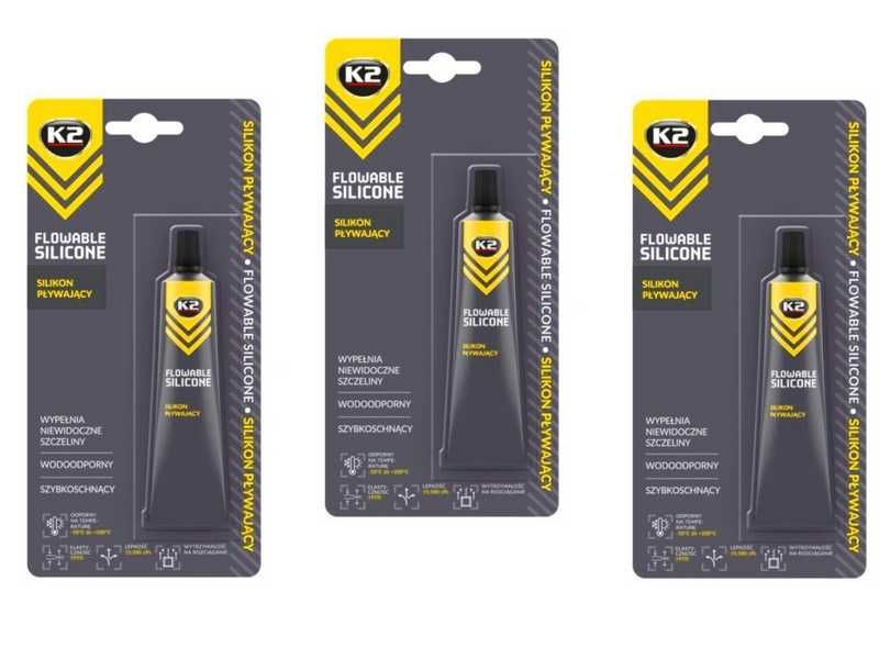 3 x 
3 x K2 Silikon Pływający Do Szczelin Szyb I Lamp 21G +GRATIS