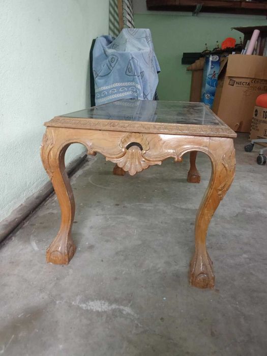 mesa de centro madeira castanho