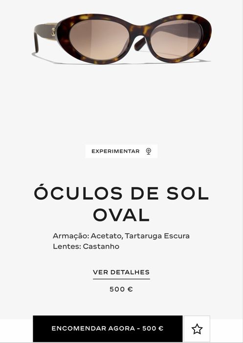 Óculos de Sol Oval Chanel