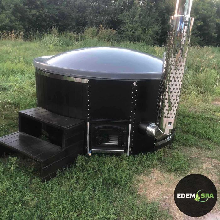 Чан на дровах. Купіль на дровах. Баня на вулиці. СПА відпочинок