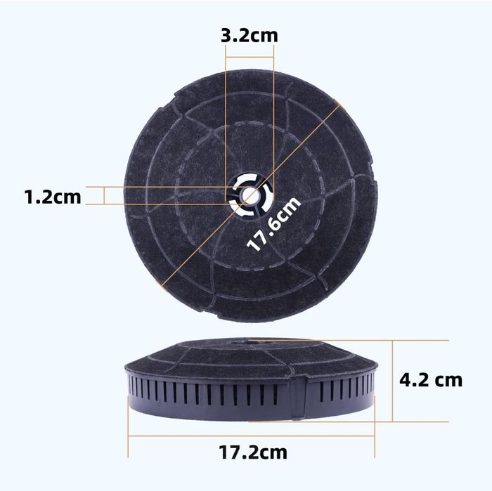 2x Wymienny filtr z węglem aktywnym do różnych okapów 175 mm NOWY