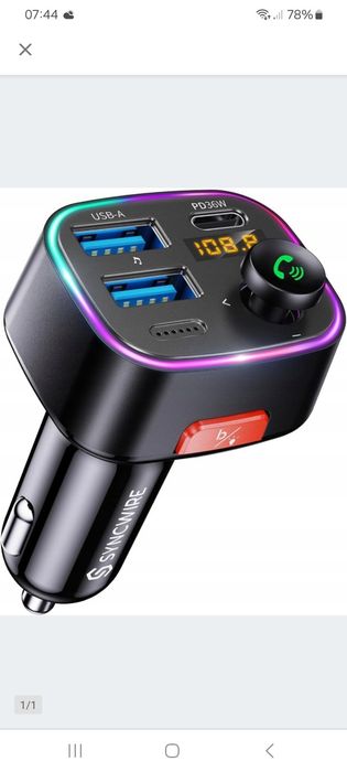 Transmiter samochodowy FM syncwire bluetooth 5,3 K2