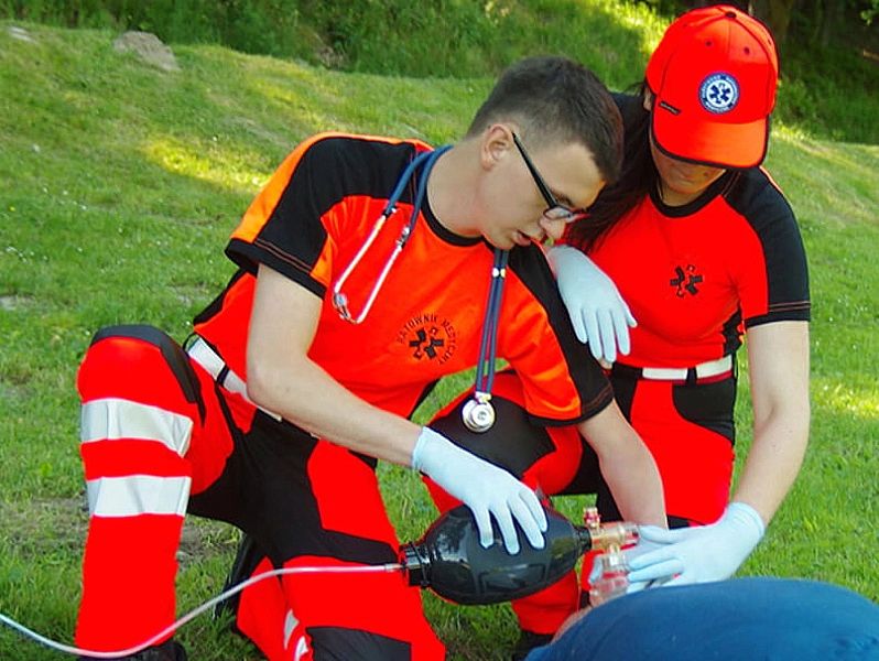 Koszulka Fluo Męska Prm Państwowe Ratownictwo Medyczne - Niebieskie Lo