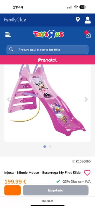 Escorrega minnie que dá para utilizar com agua